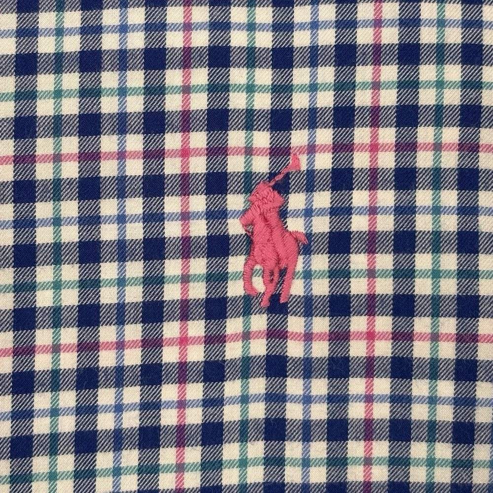 Polo Ralph Lauren Shirt XL Mens Button Down Multi Color Check Pink Pony Cotton